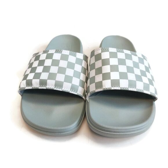 VANS Mens Size 8 La Costa Slide On Sandal Shower Slide Gray Green Checkerboard - Picture 5 of 8